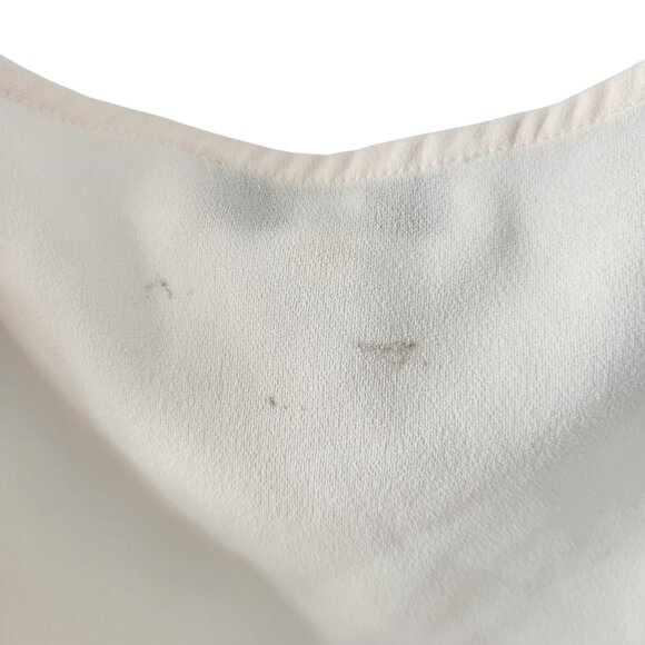 Jason Wu Collective Cream Chiffon Top Ruffle Shoulder Strap Size 8 FLAWED - Picture 9 of 9